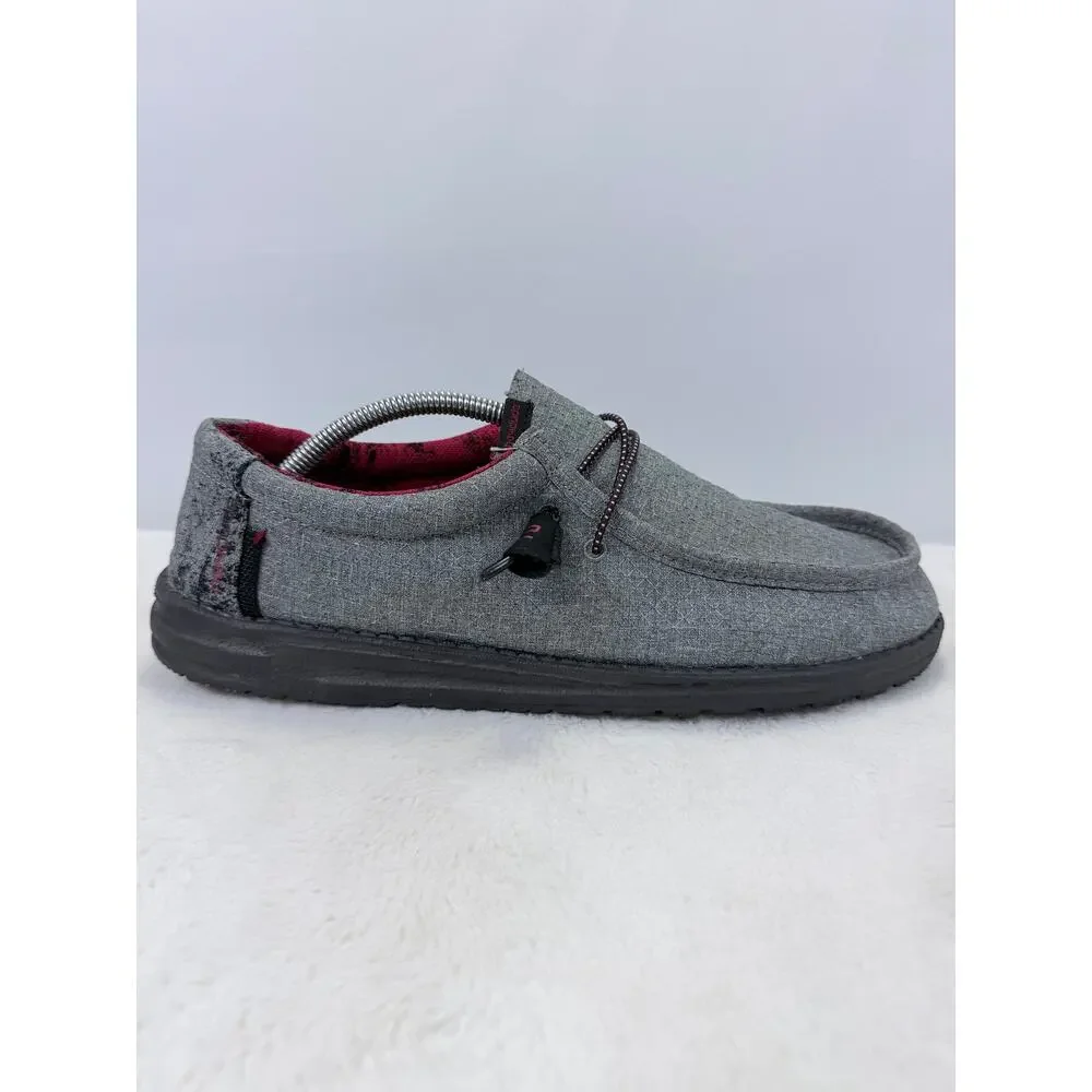 HEYDUDE Wally Eco Ascend Ripstop Grey Men's Slip-On Loafers Size 12